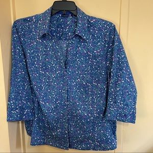 Women blue shirt